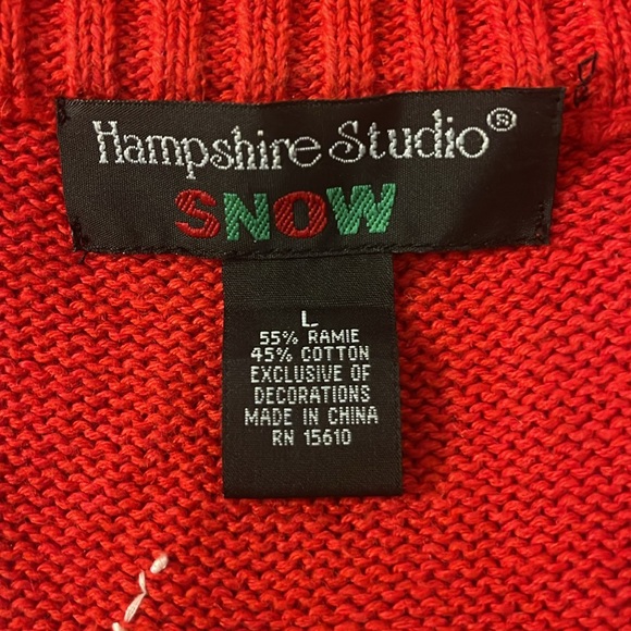 VTG Hampshire Studio Snow Christmas Sweater Vest Women’s L - Picture 10 of 11